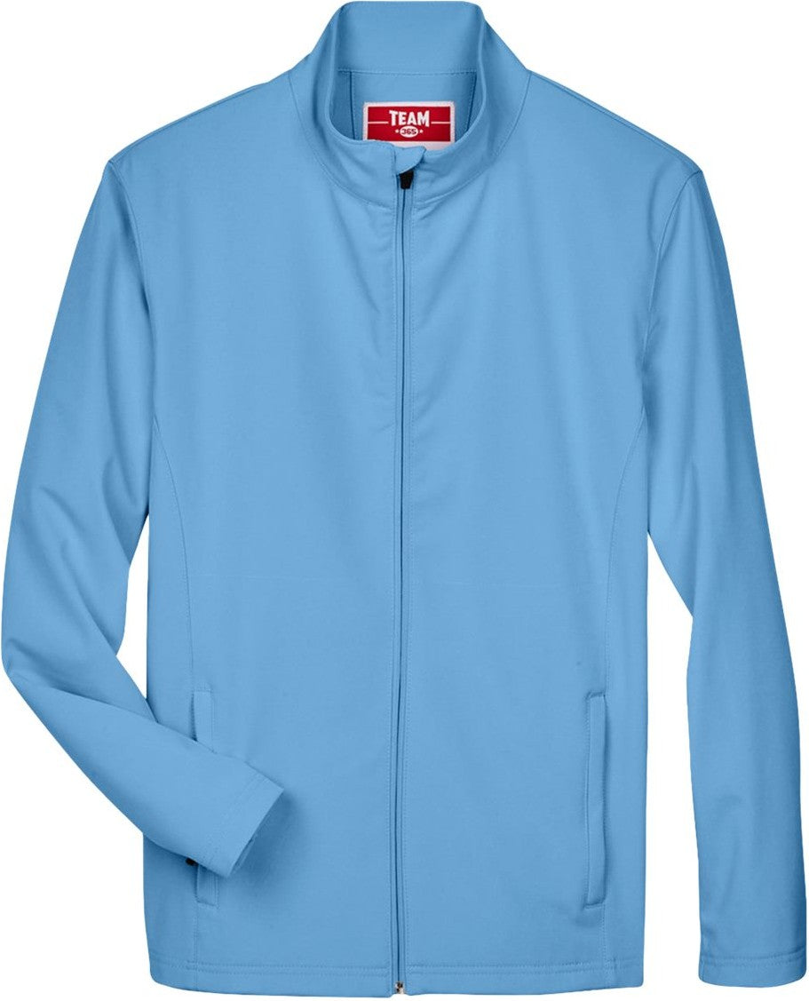 Front View of Sport Light Blue Men's Leader Soft Shell Jacket - TT80