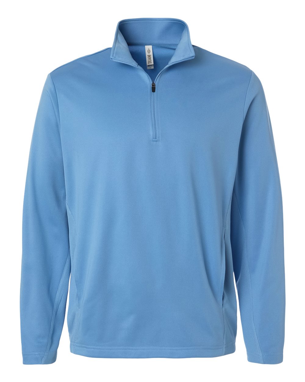 Front View of Sport Light Blue Unisex Squad Cadet Quarter-Zip Tech Fleece Pullover - TT401