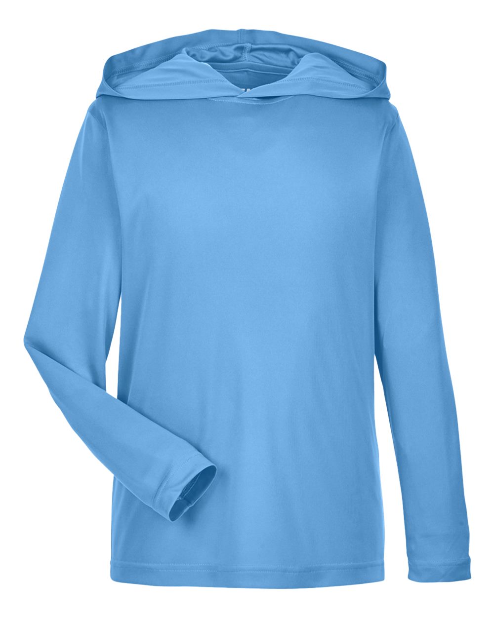 Front View of Sport Light Blue Youth Zone Performance Hooded T-Shirt - TT41Y
