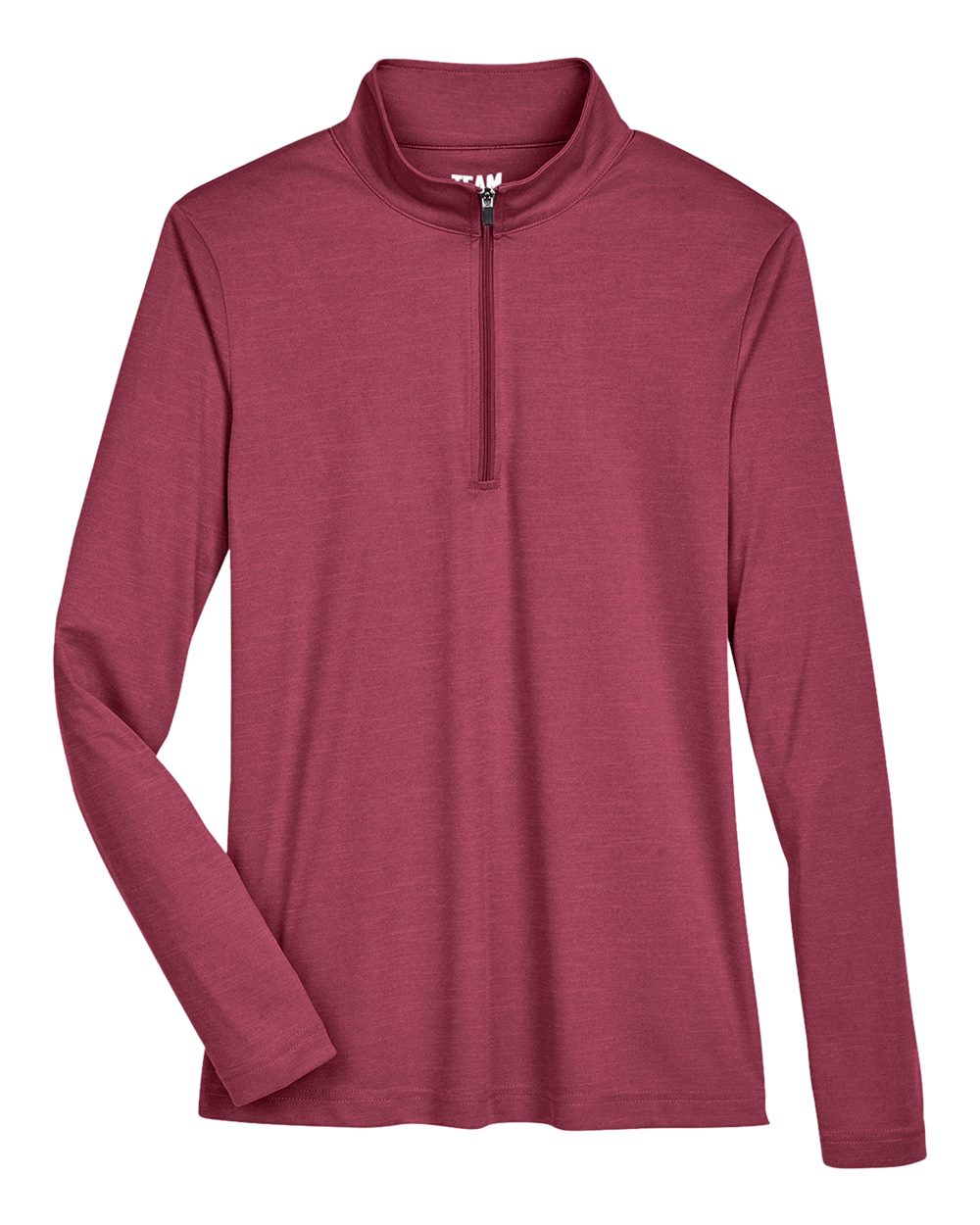 Front View of Sport Maroon Heather Women's Zone Sonic Heather Performance Quarter-Zip Pullover - TT31HW