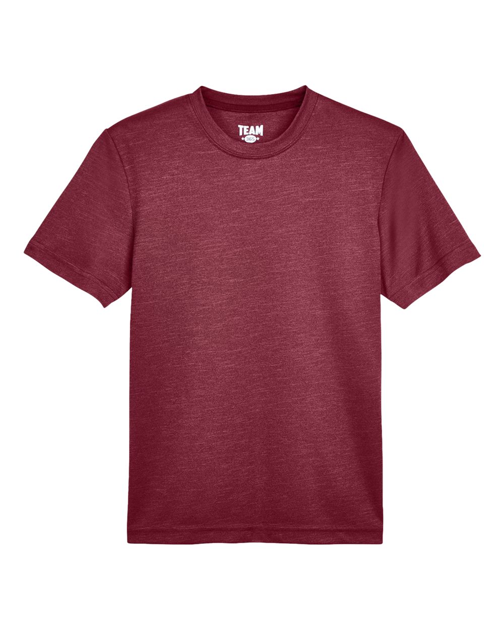 Front View of Sport Maroon Heather Youth Sonic Heather Performance T-Shirt - TT11HY