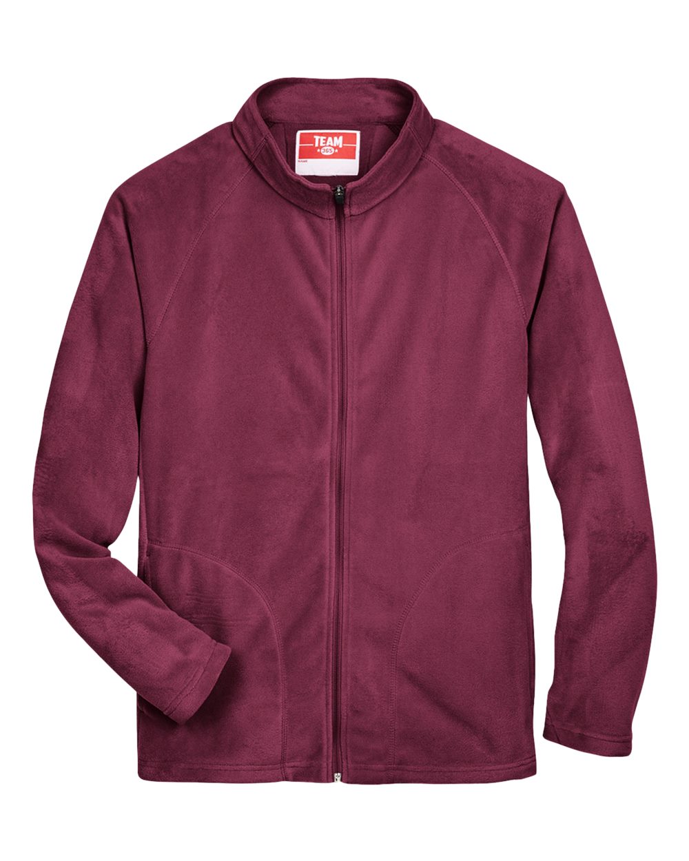 Front View of Sport Maroon Men's Campus Microfleece Jacket - TT90