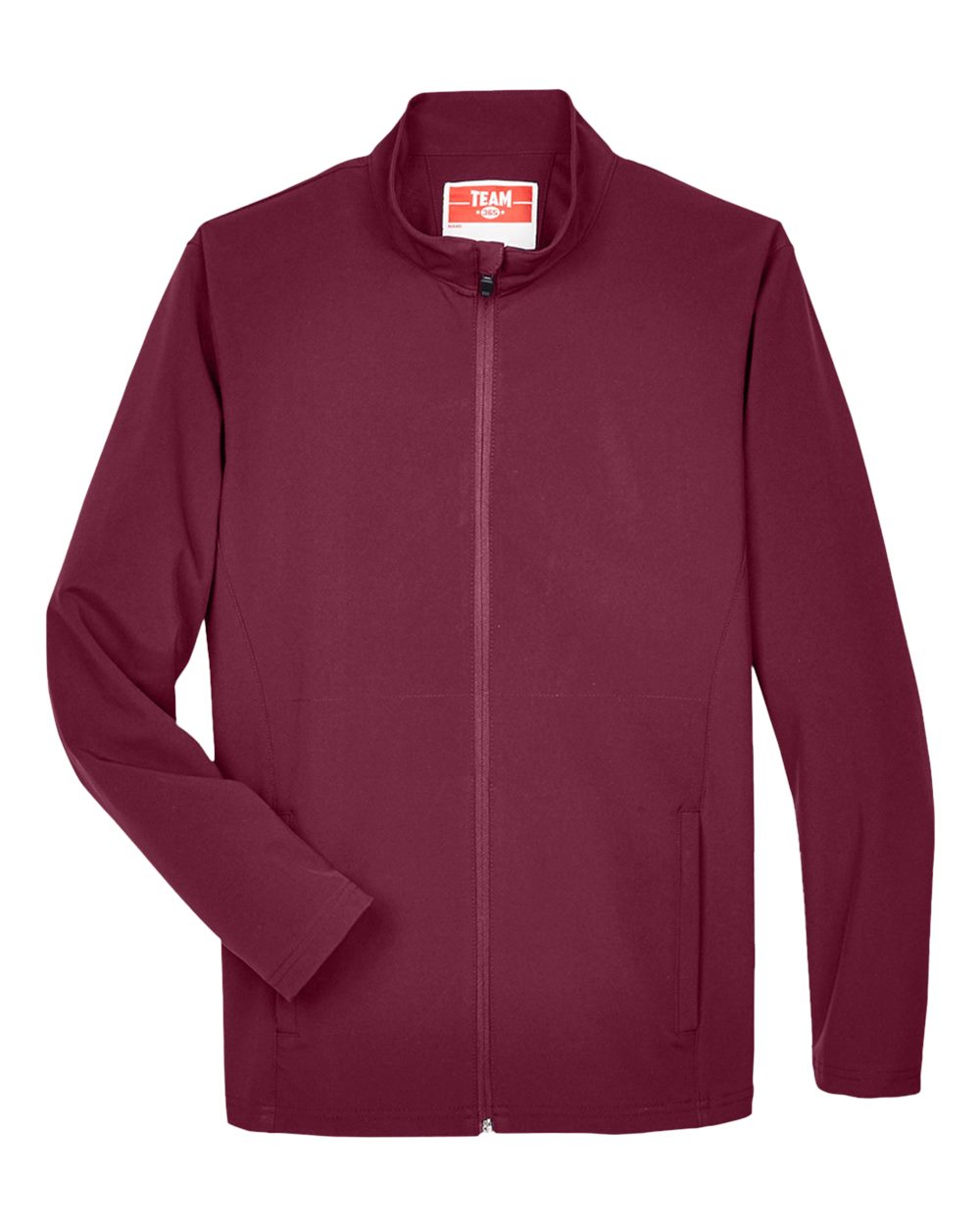 Front View of Sport Maroon Men's Leader Soft Shell Jacket - TT80