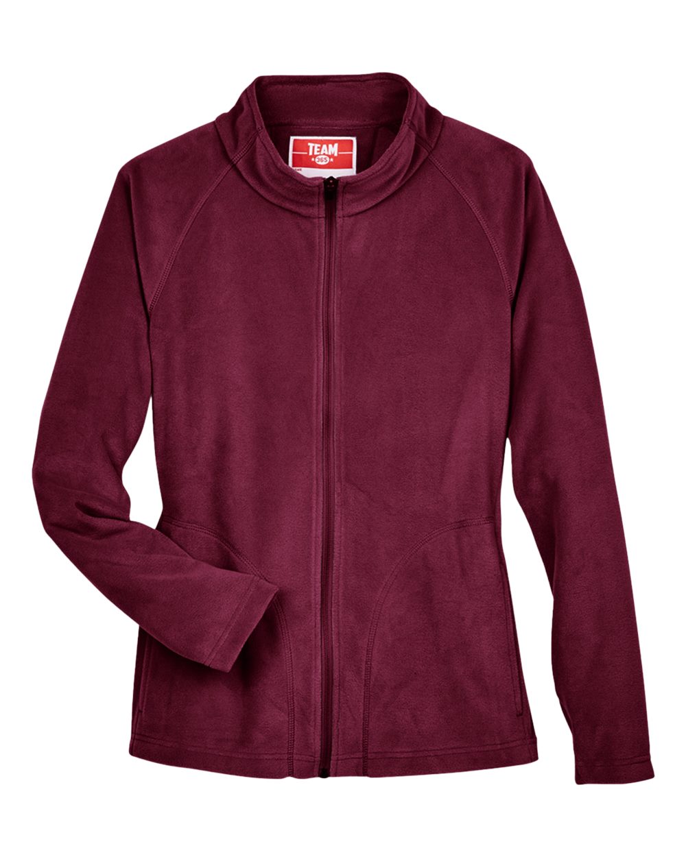 Front View of Sport Maroon Women's Campus Microfleece Jacket - TT90W