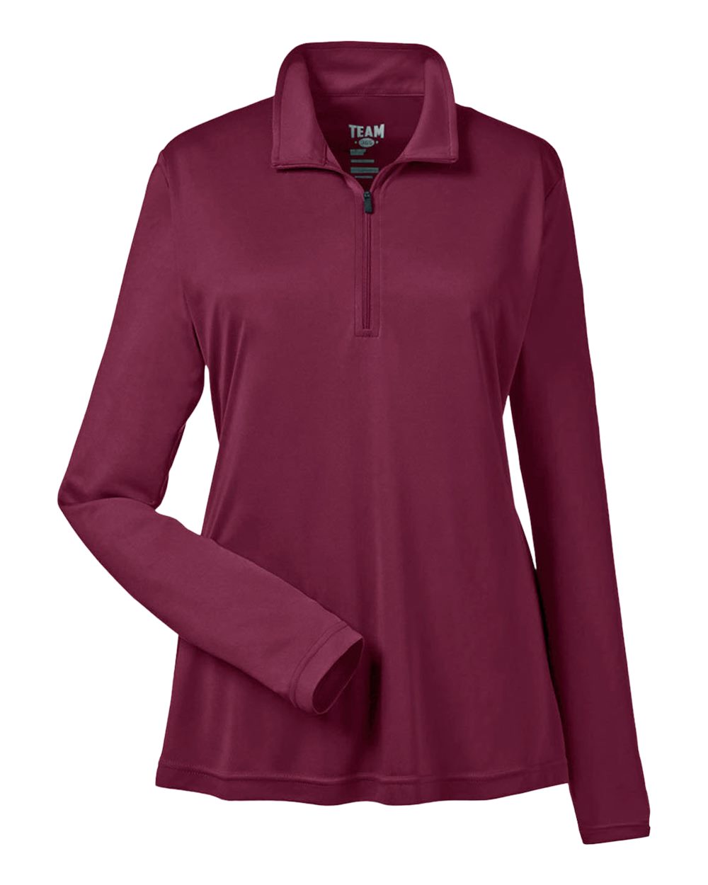Front View of Sport Maroon Women's Zone Performance Quarter-Zip Pullover - TT31W