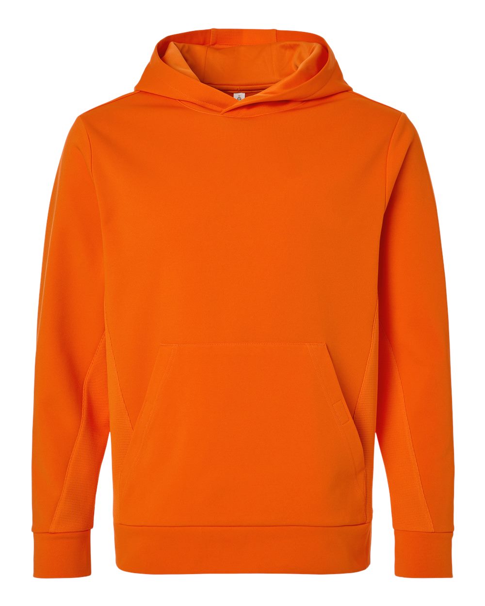Front View of Sport Orange Unisex Squad Hooded Tech Fleece Pullover - TT400