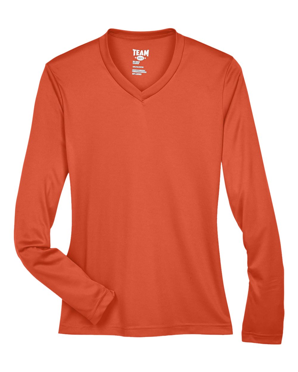 Front View of Sport Orange Women's Zone Performance Long Sleeve T-Shirt - TT11WL