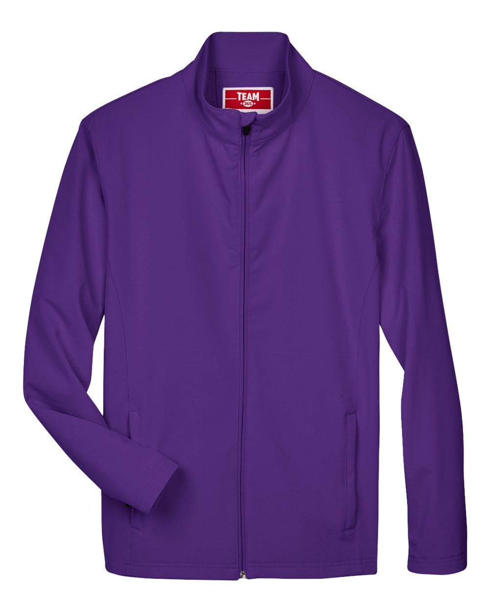 Front View of Sport Purple Men's Leader Soft Shell Jacket - TT80