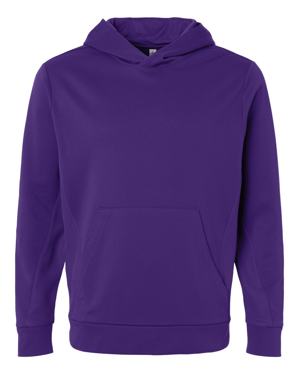 Front View of Sport Purple Unisex Squad Hooded Tech Fleece Pullover - TT400