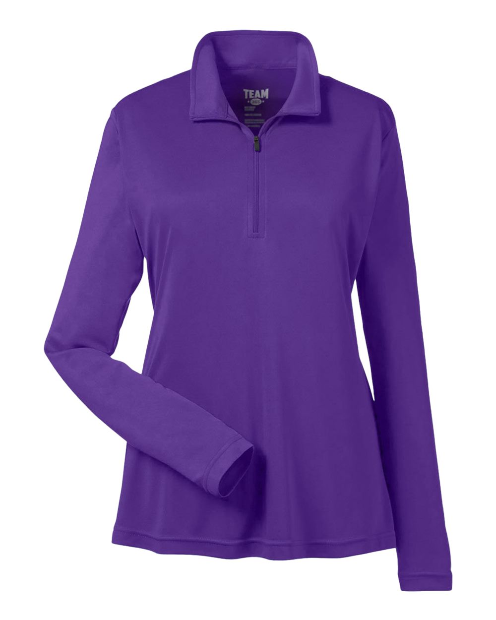 Front View of Sport Purple Women's Zone Performance Quarter-Zip Pullover - TT31W