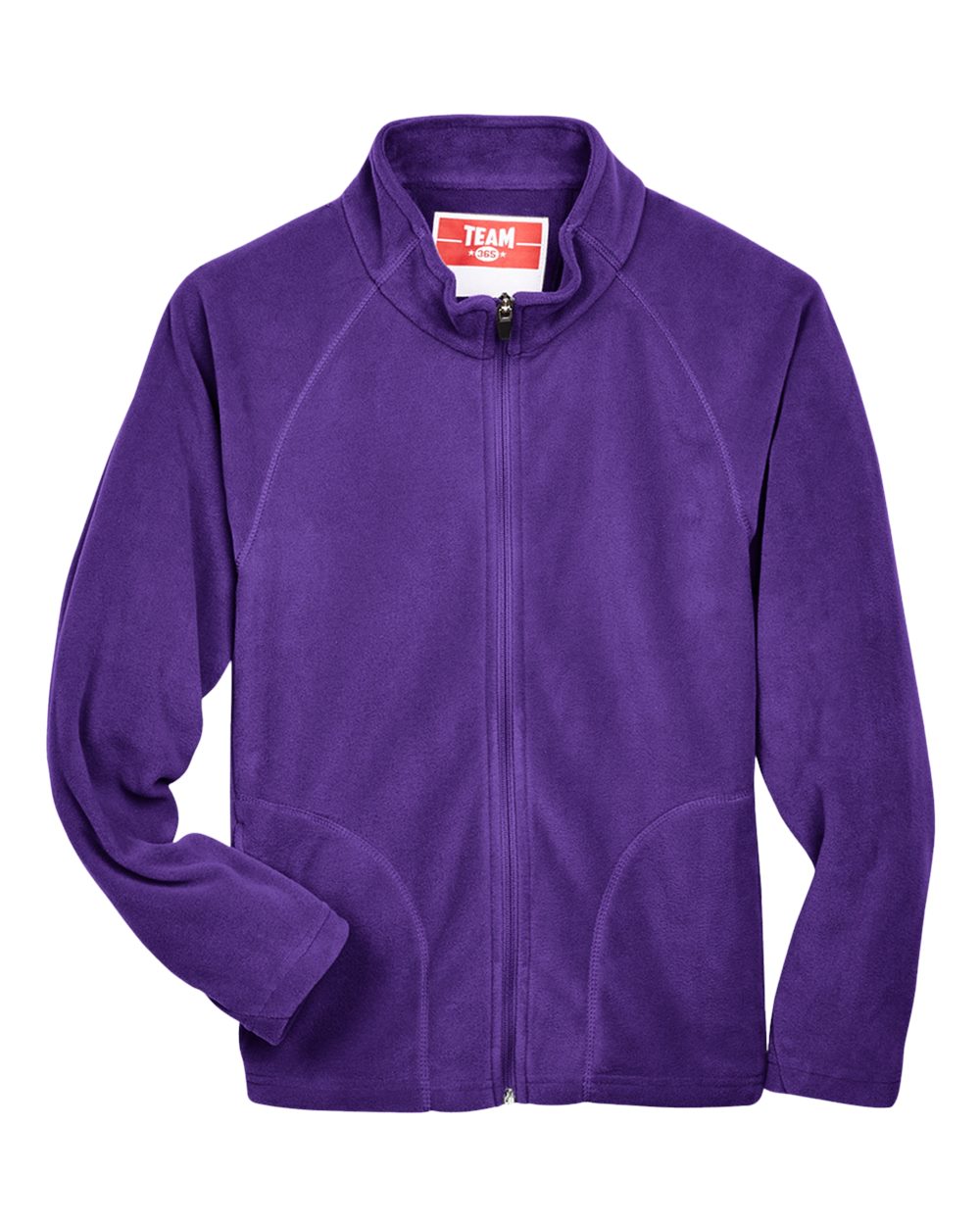 Front View of Sport Purple Youth Campus Microfleece Jacket - TT90Y