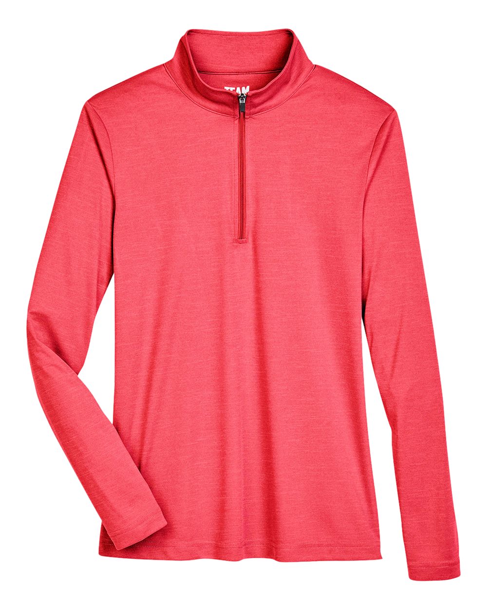 Front View of Sport Red Heather Women's Zone Sonic Heather Performance Quarter-Zip Pullover - TT31HW