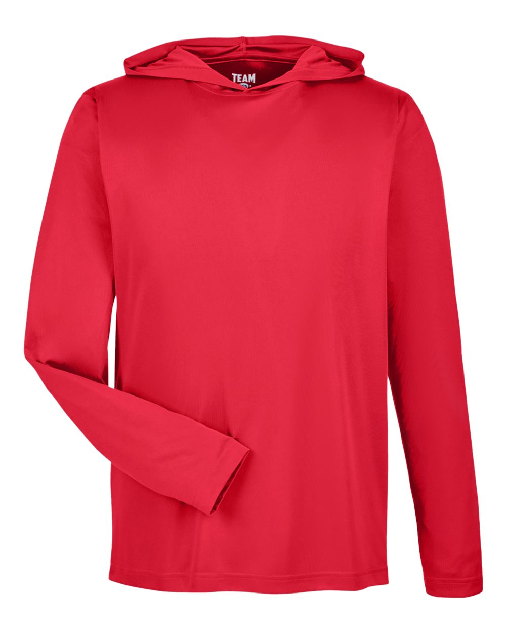 Front View of Sport Red Men's Zone Performance Hooded T-Shirt - TT41