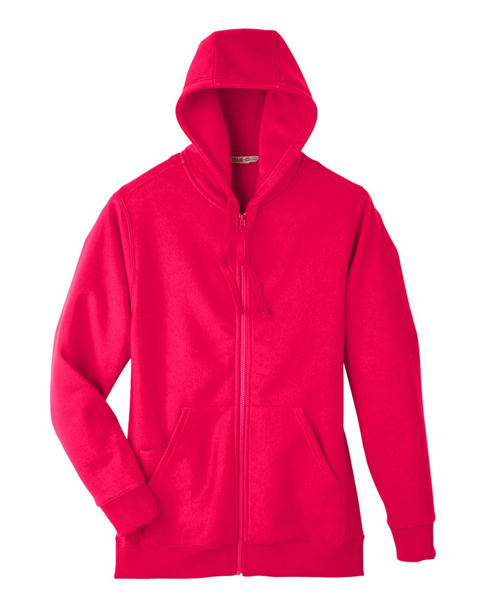 Front View of Sport Red Unisex Zone HydroSport™ Heavyweight Full-Zip Hooded Sweatshirt - TT95