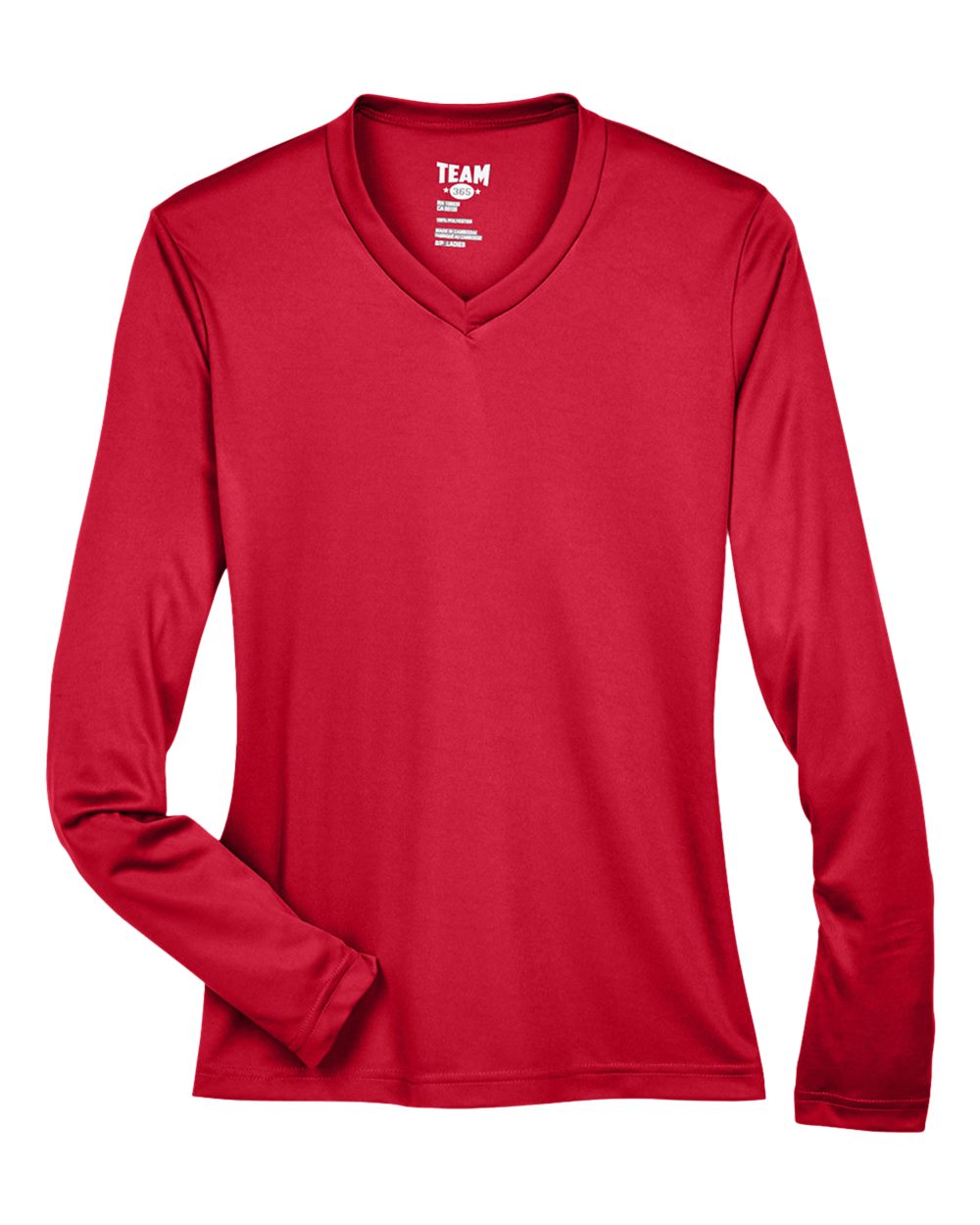 Front View of Sport Red Women's Zone Performance Long Sleeve T-Shirt - TT11WL