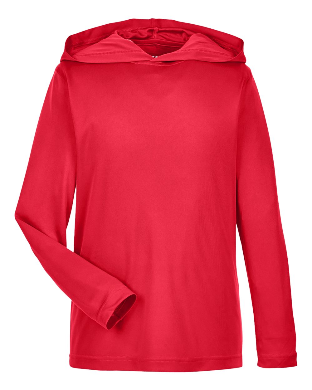 Front View of Sport Red Youth Zone Performance Hooded T-Shirt - TT41Y