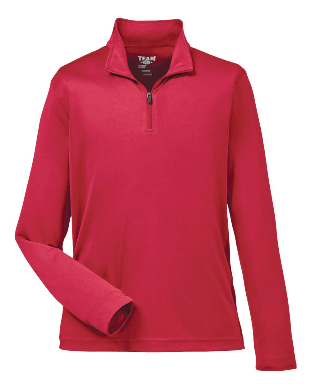 Front View of Sport Red Youth Zone Performance Quarter-Zip Pullover - TT31Y