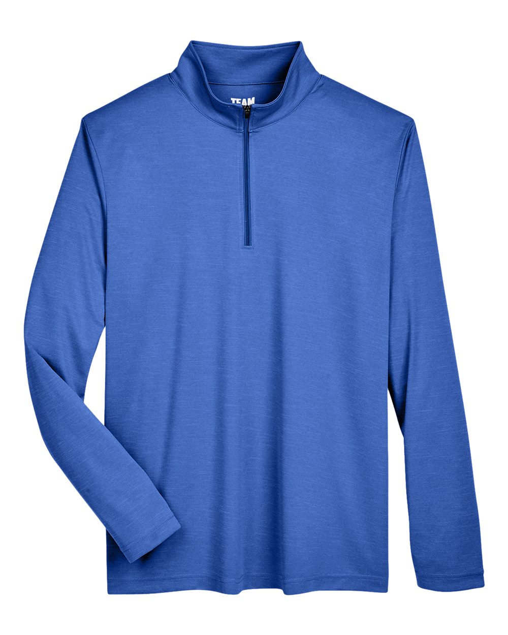 Front View of Sport Royal Heather Men's Zone Sonic Heather Performance Quarter-Zip Pullover - TT31H