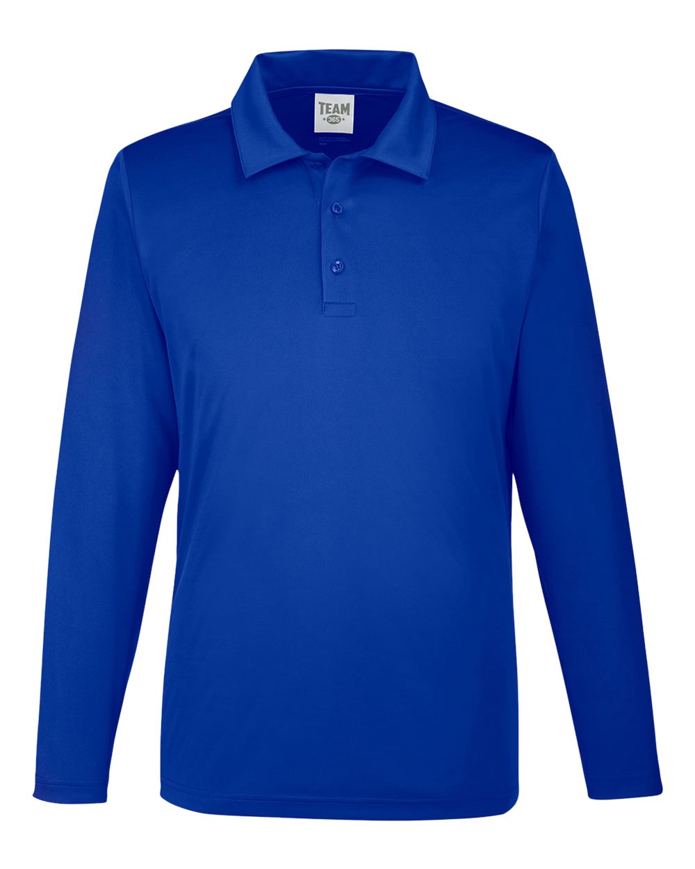 Front View of Sport Royal Men's Zone Performance Long Sleeve Polo - TT51L