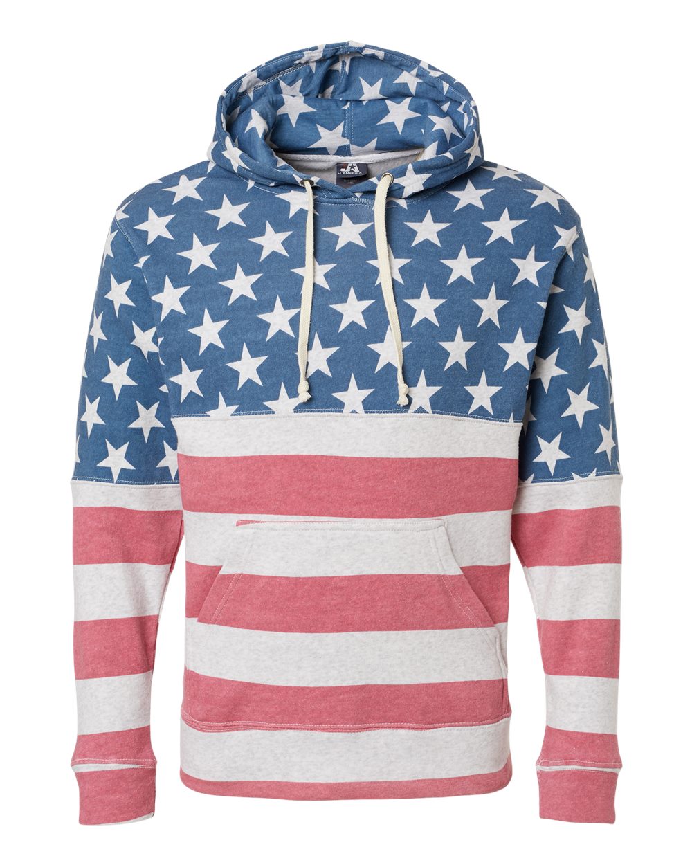 Front View of Stars & Stripes Triblend Triblend Fleece Hooded Sweatshirt - 8871