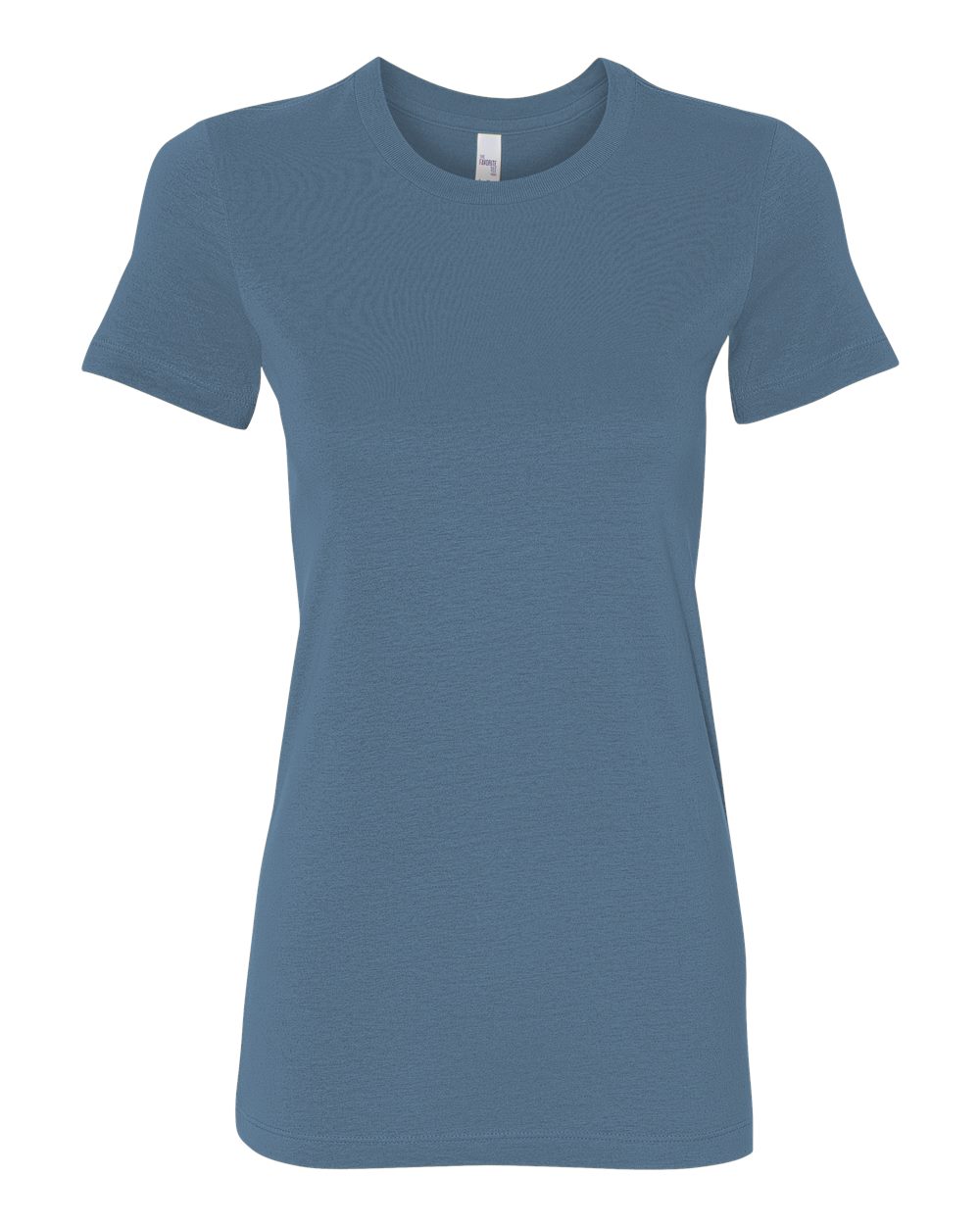 Front View of Steel Blue Women's Slim Fit Tee - 6004