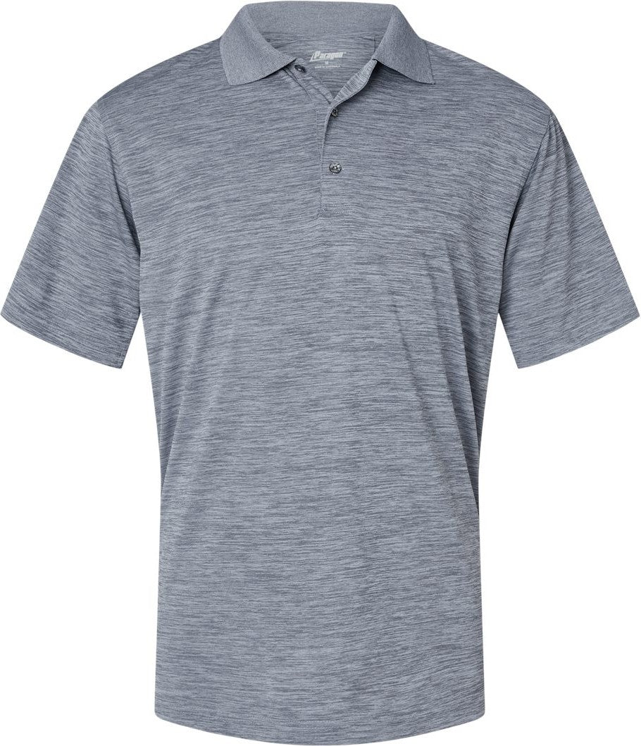 Front View of Steel Grey Heather Dakota Striated Heather Polo - 130