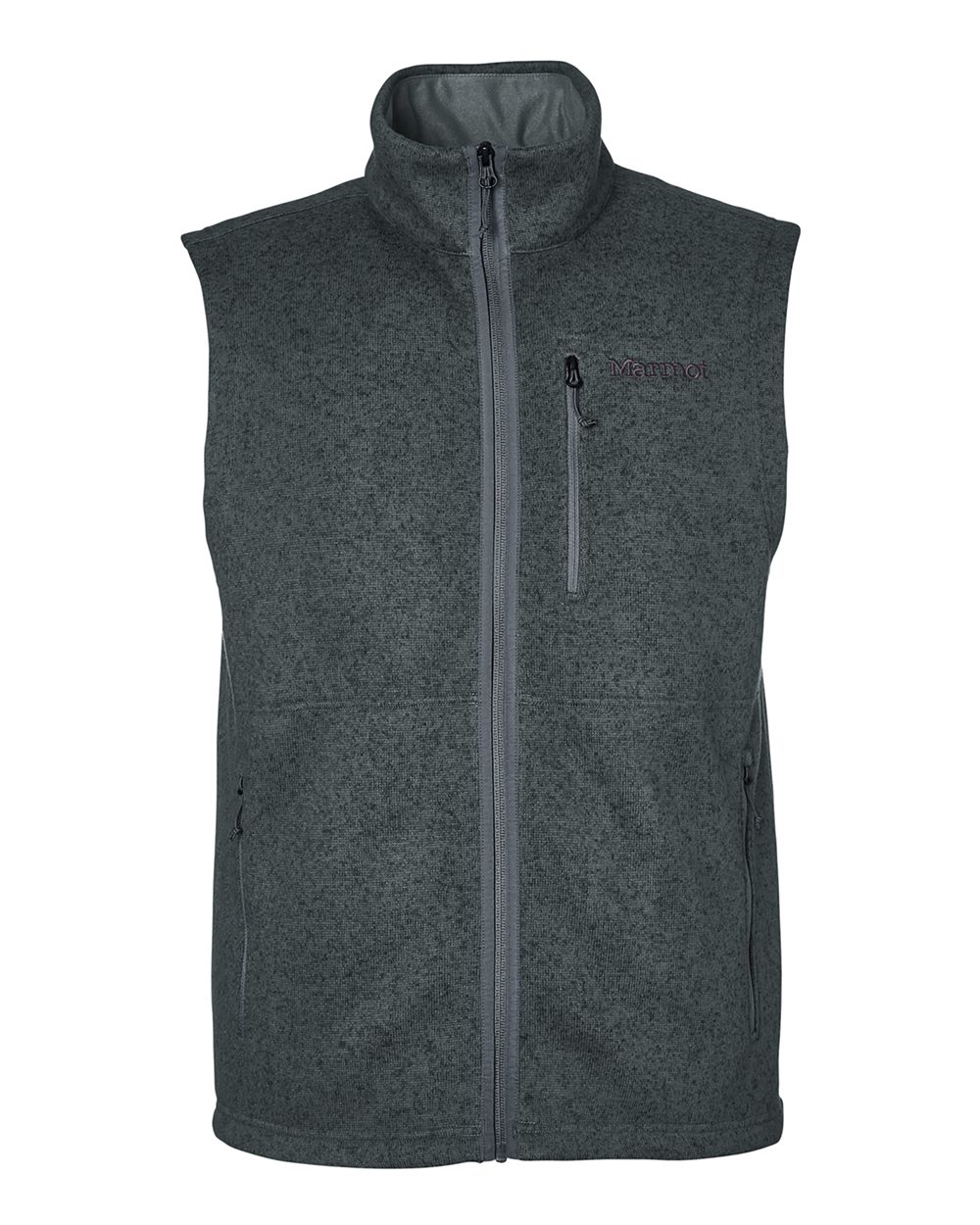 Front View of Steel Onyx Heather Drop Line Vest - M16224