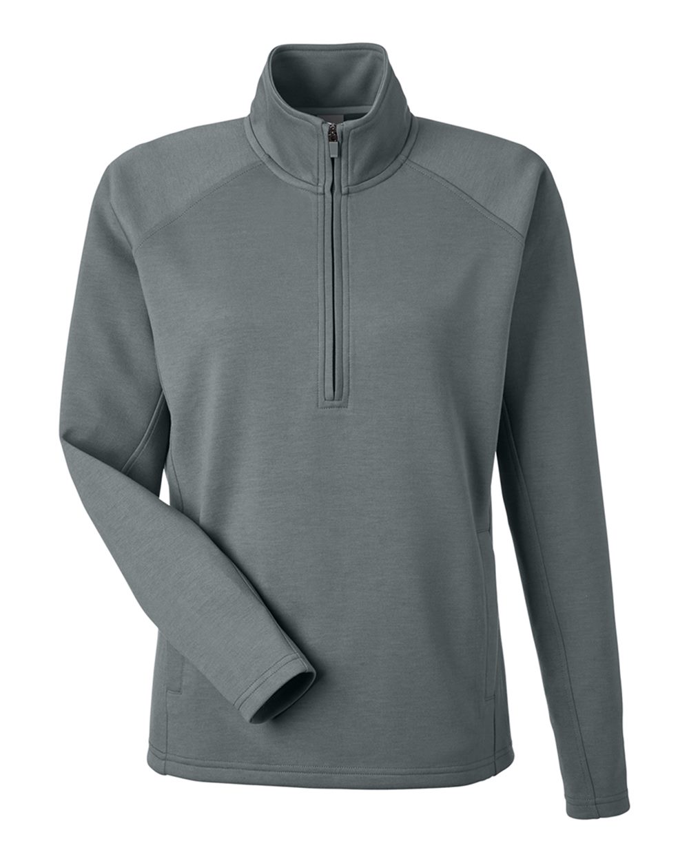 Front View of Steel Women's Apex Fleece Quarter-Zip Pullover - 8754