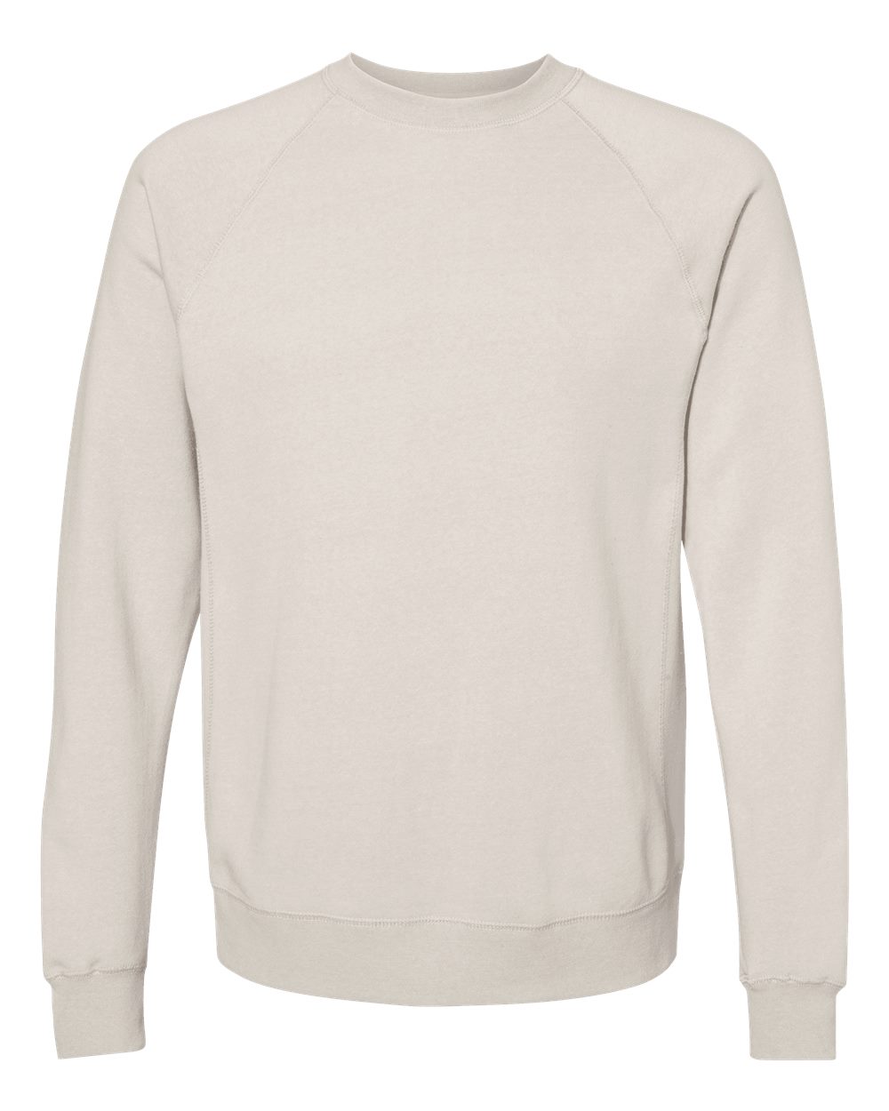 Front View of Stone Heather Special Blend Crewneck Raglan Sweatshirt - PRM30SBC