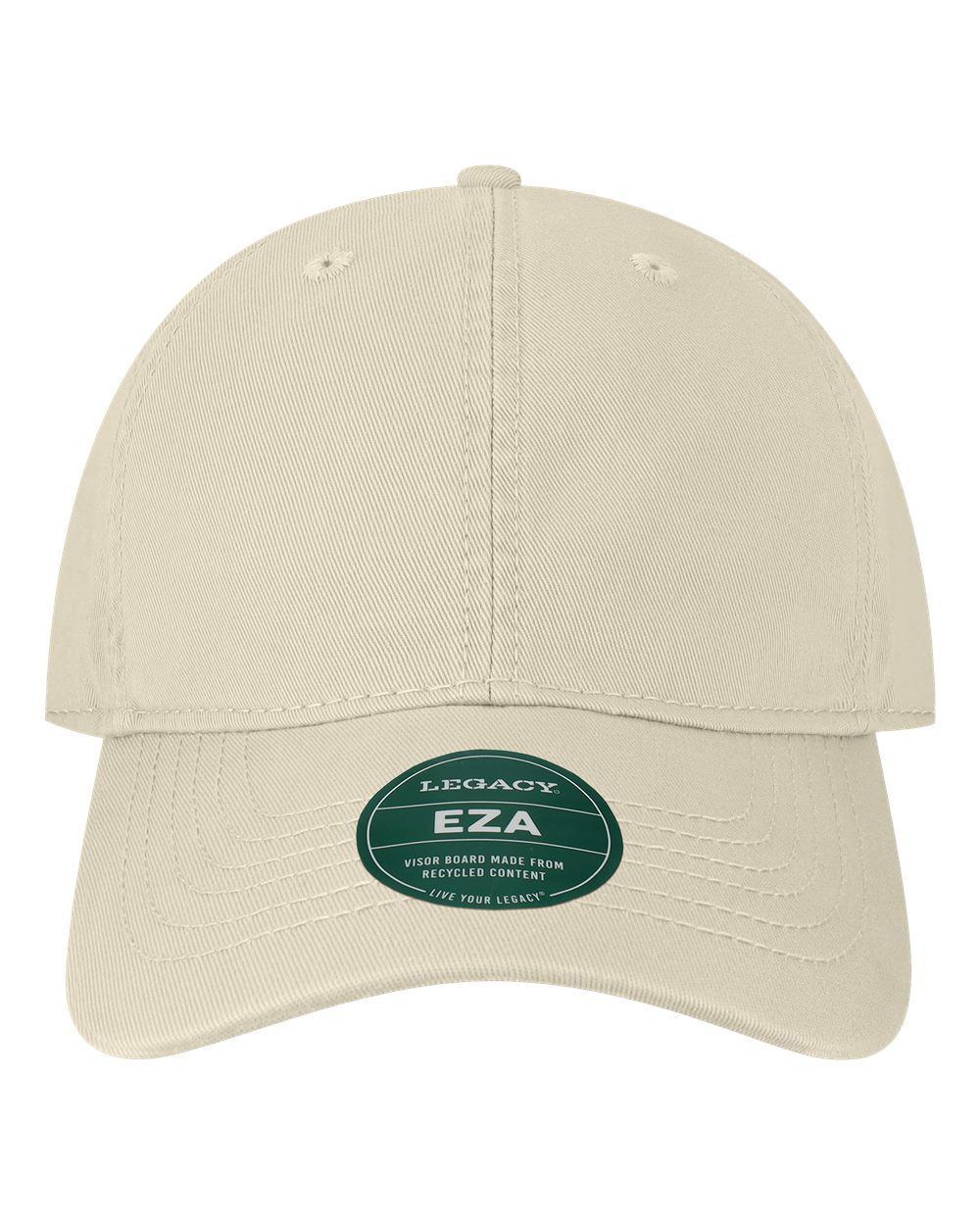 Front View of Stone Relaxed Twill Dad Hat - EZA