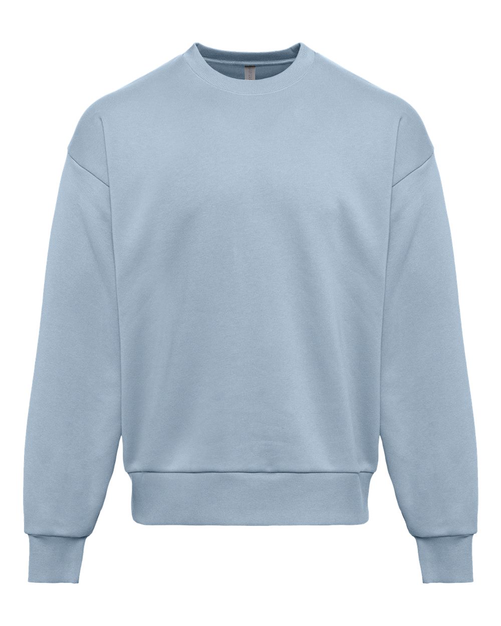 Front View of Stonewash Denim Heavyweight Crewneck Sweatshirt - 9007