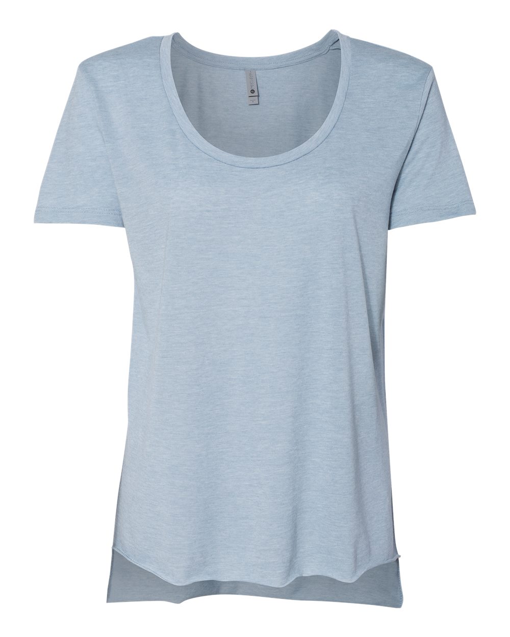 Front View of Stonewash Denim Women's Festival Scoop Neck T-Shirt - 5030