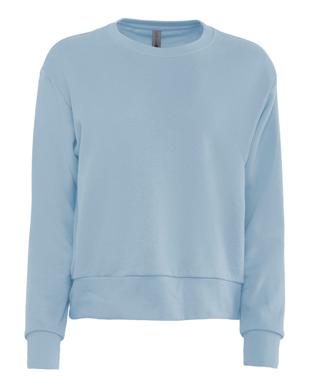 Front View of Stonewash Denim Women's Laguna Sueded Sweatshirt - 9084
