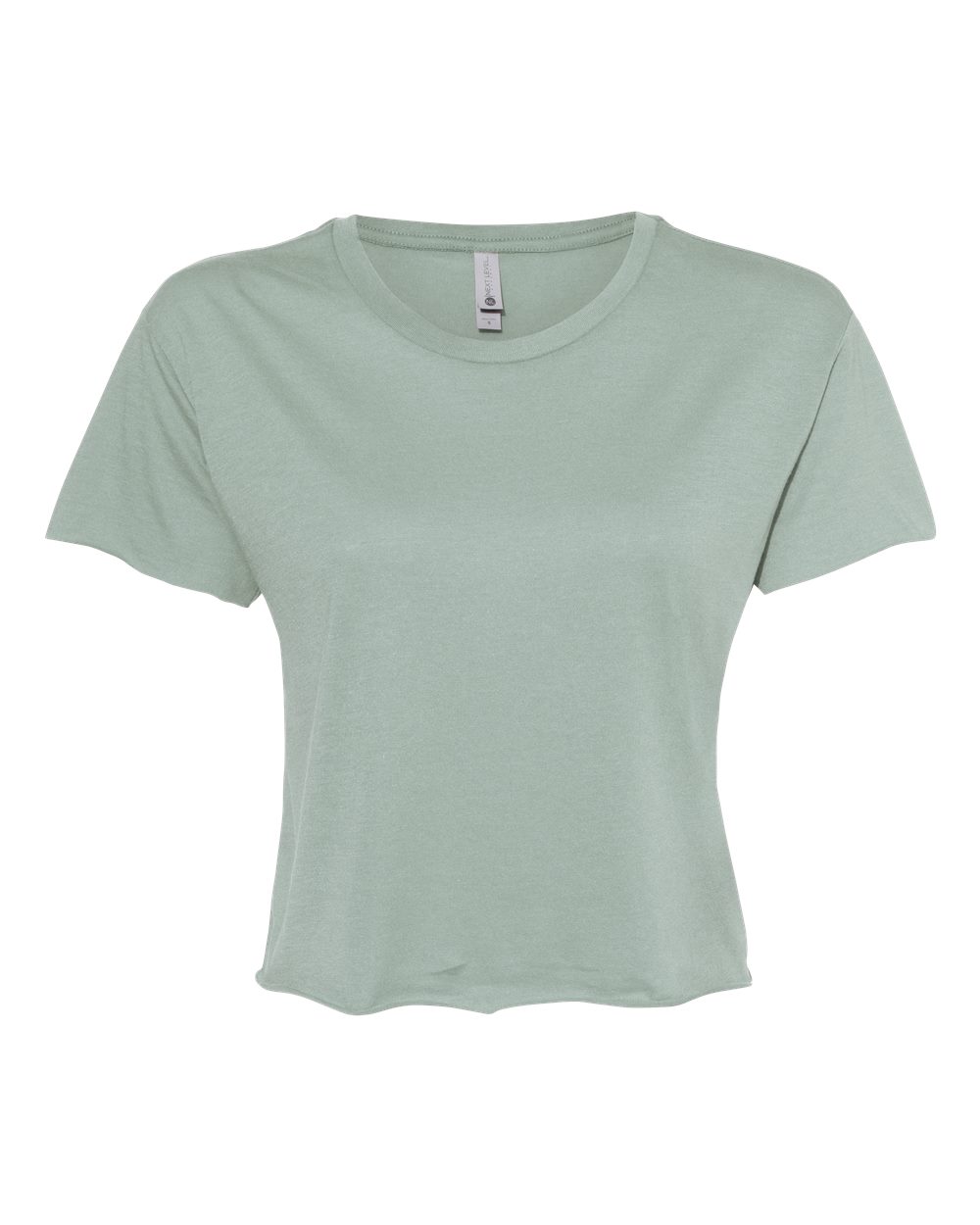 Front View of Stonewash Green Women's Festival Crop Top - 5080