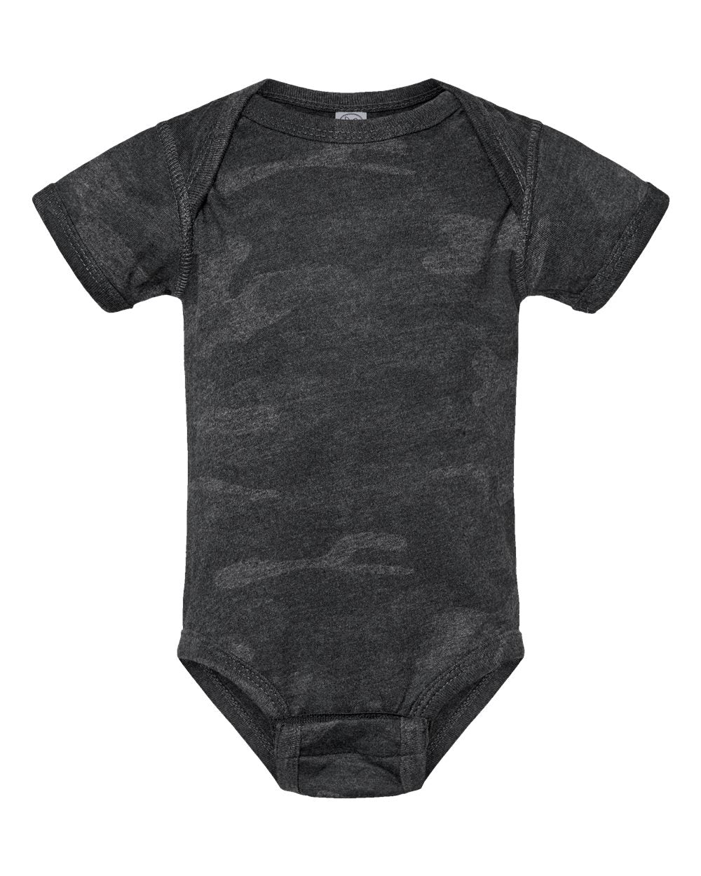 Front View of Storm Camo Infant Fine Jersey Bodysuit - 4424