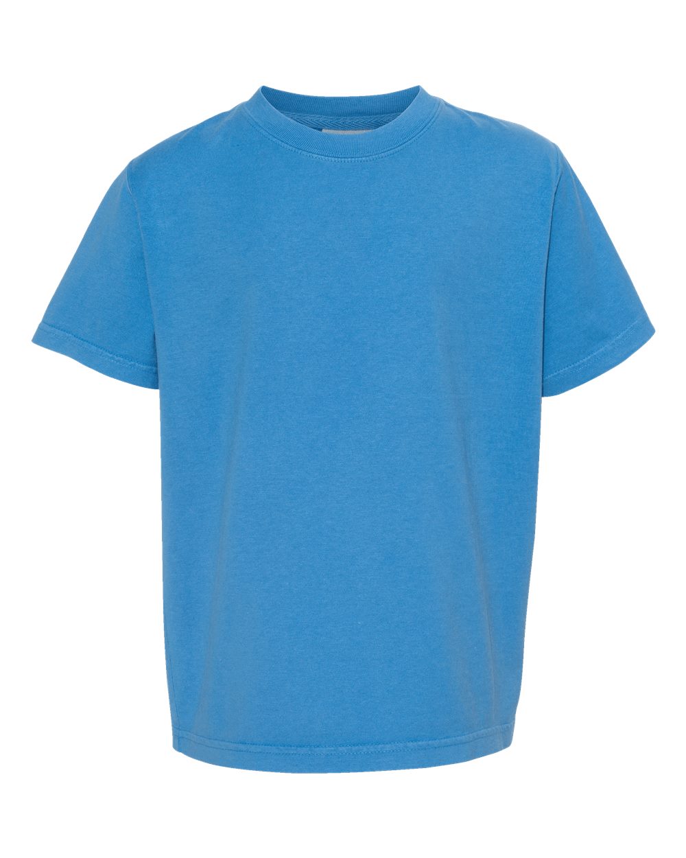 Front View of Summer Sky Blue Garment-Dyed Youth T-Shirt - GDH175