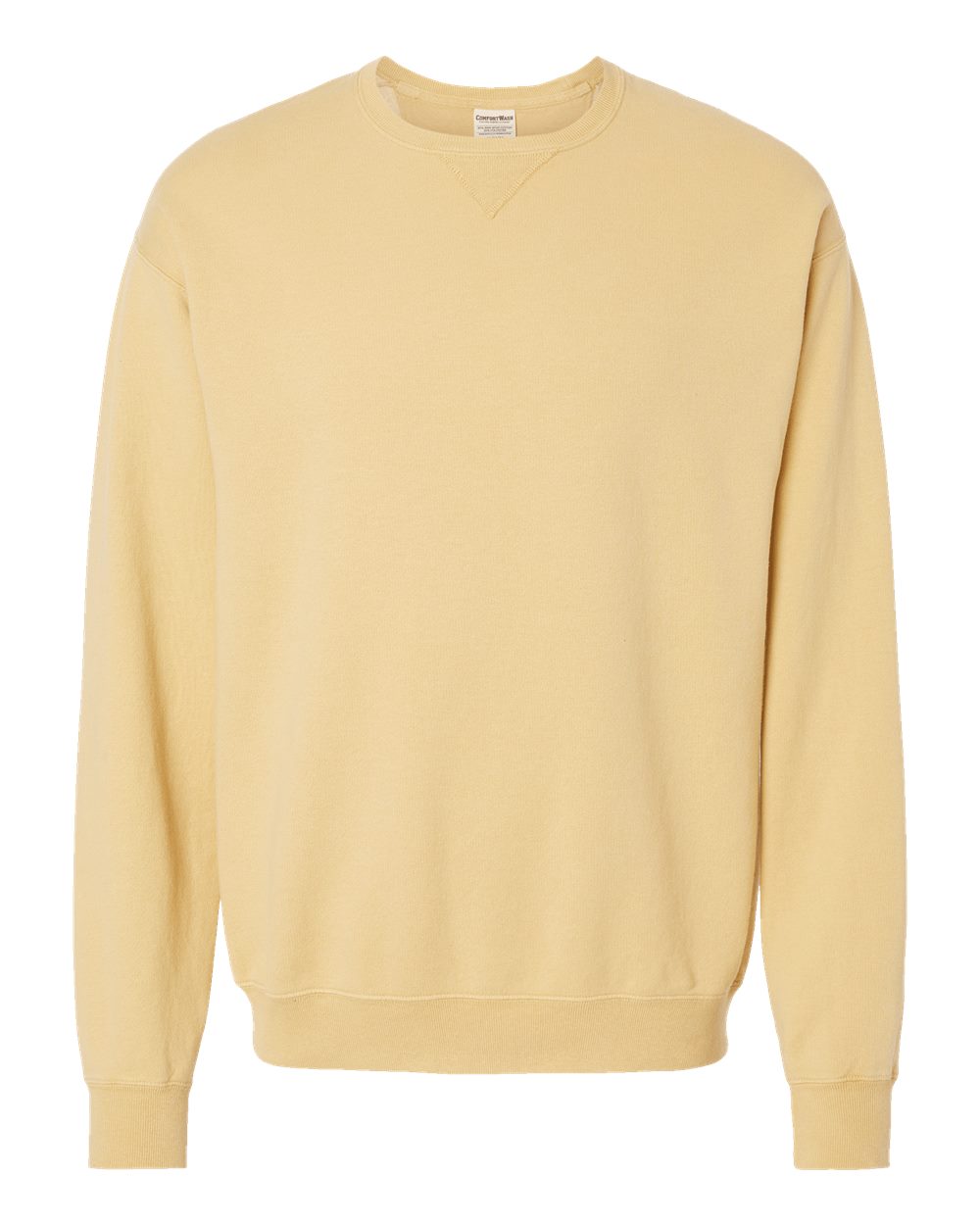 Front View of Summer Squash Yellow Garment-Dyed Crewneck Sweatshirt - GDH400