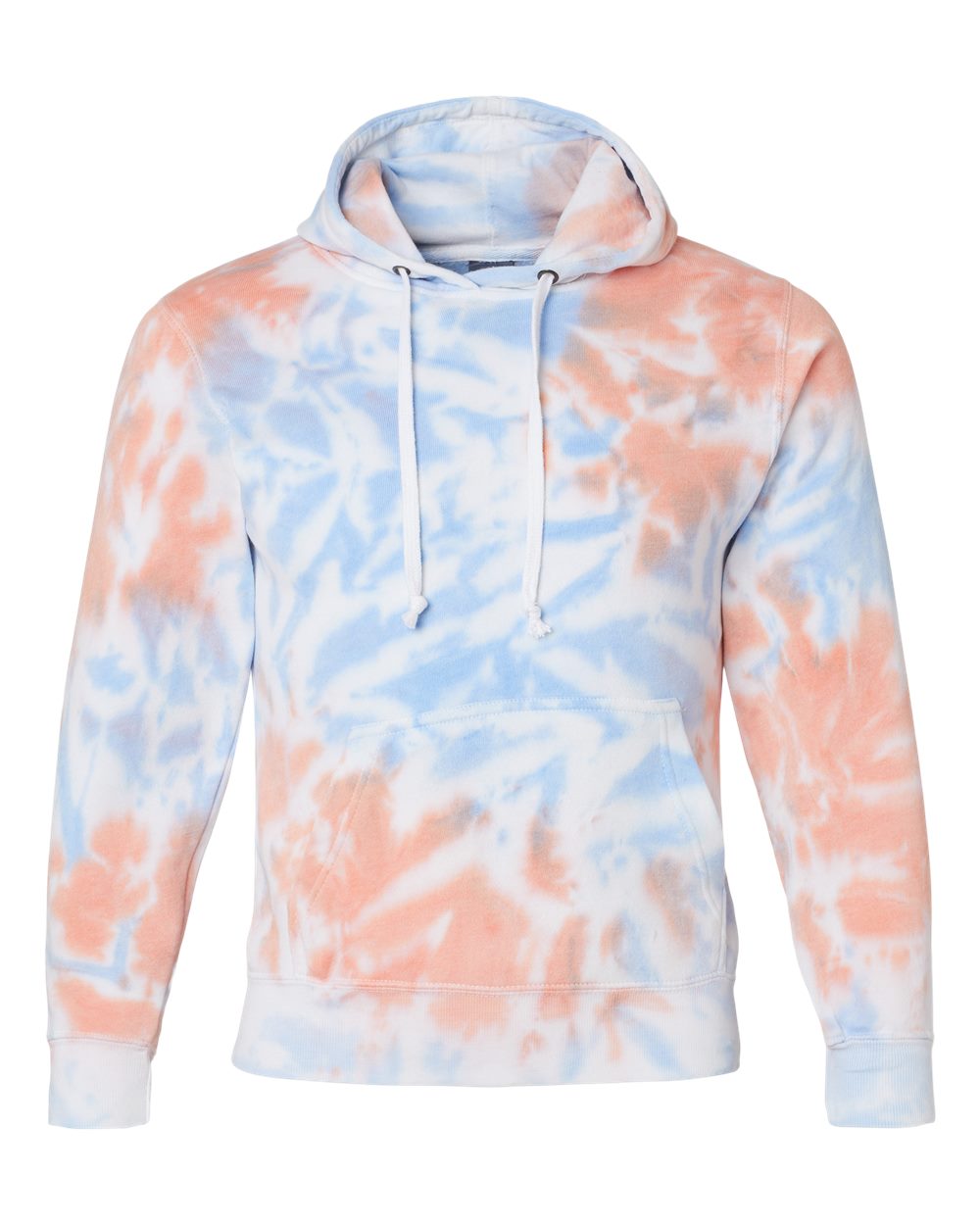 Front View of Sunset Tie Dye Tie-Dyed Fleece Hooded Sweatshirt - 8861