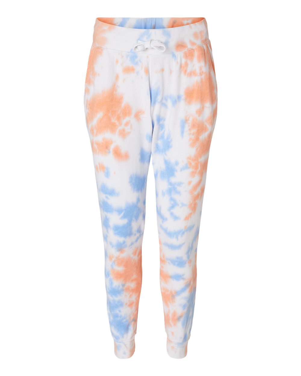 Front View of Sunset Tie Dye Tie-Dyed Fleece Joggers - 8884