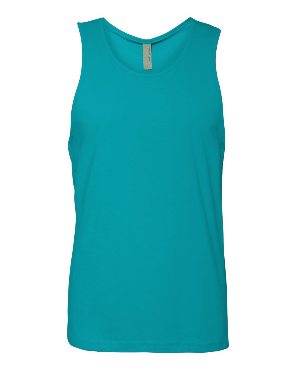 Front View of Tahiti Blue Cotton Muscle Tank - 3633