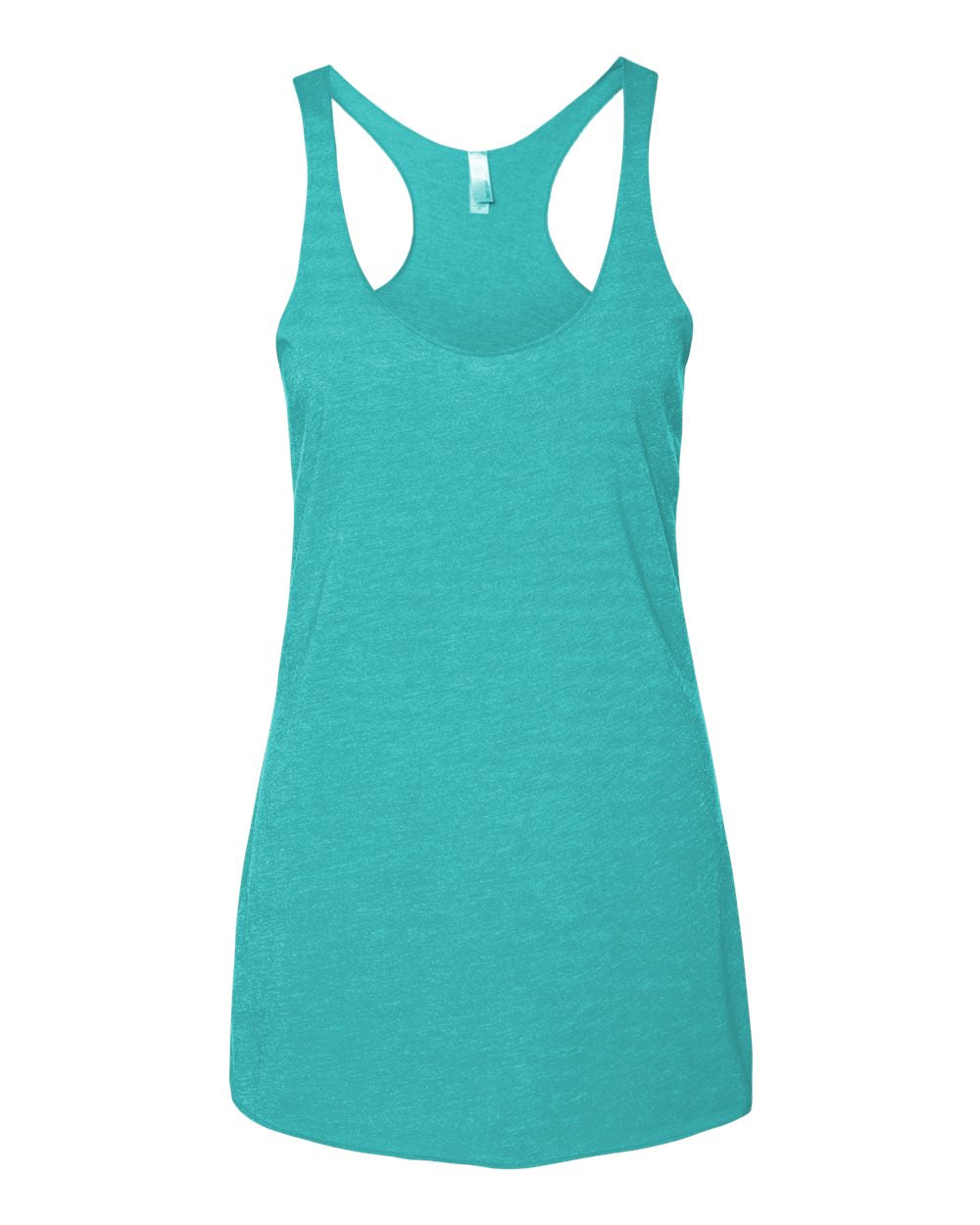 Front View of Tahiti Blue Women’s Triblend Racerback Tank - 6733