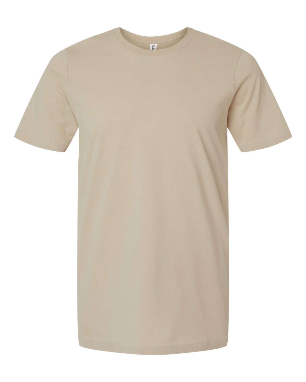 Front View of Tan Combed Cotton T-Shirt - 602