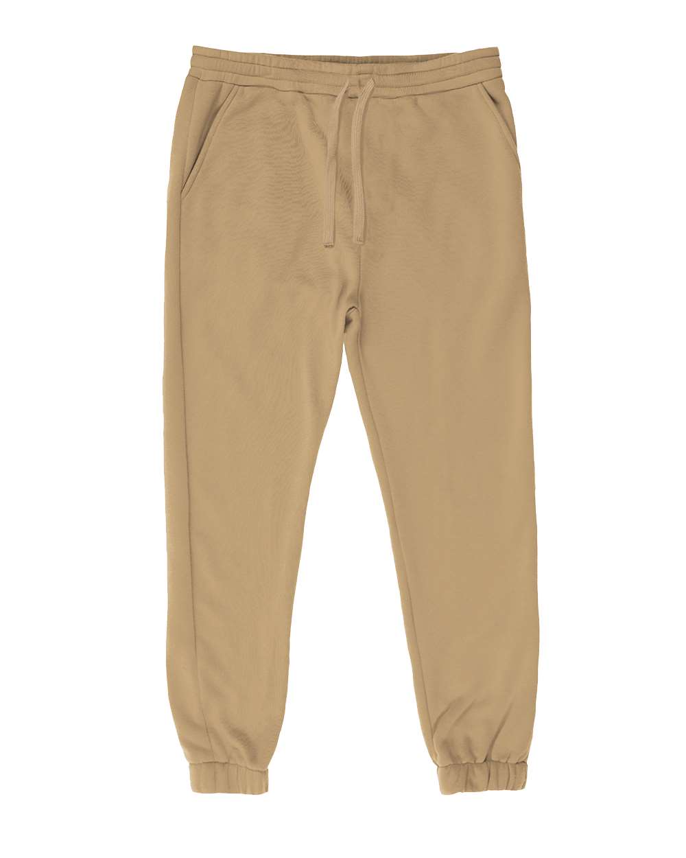 Front View of Tan Fleece Joggers - 8800