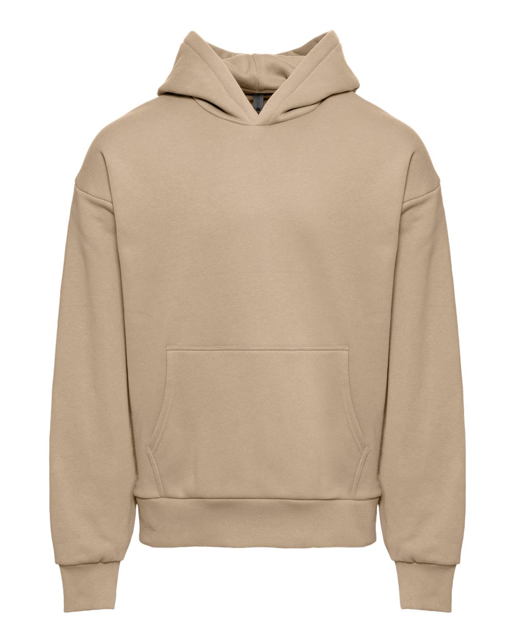 Front View of Tan Heavyweight Fleece Hoodie - 9307