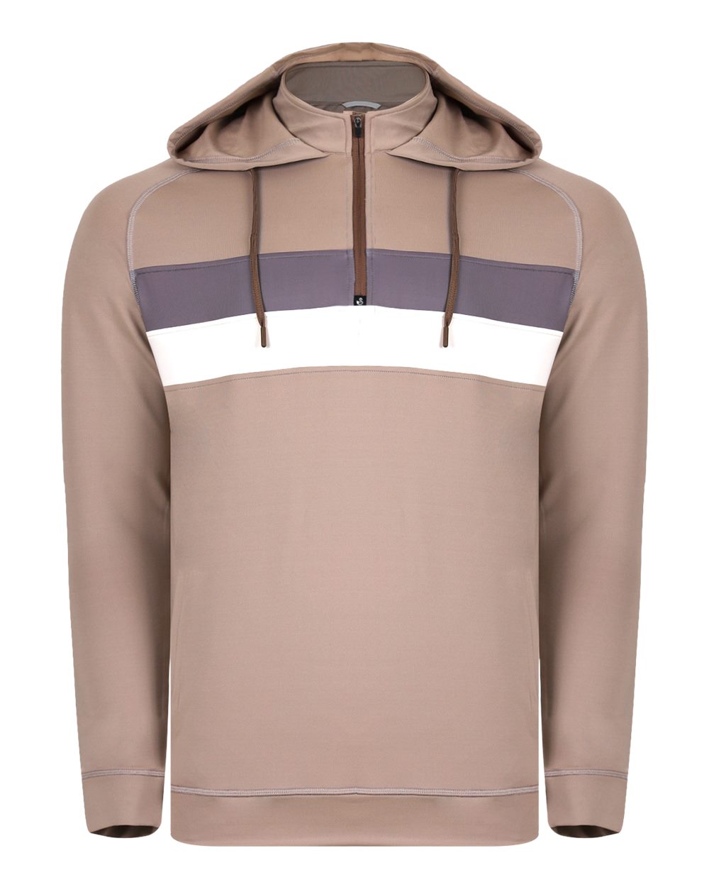 Front View of Tan Men's Journey Hooded Sweatshirt - SWJR600