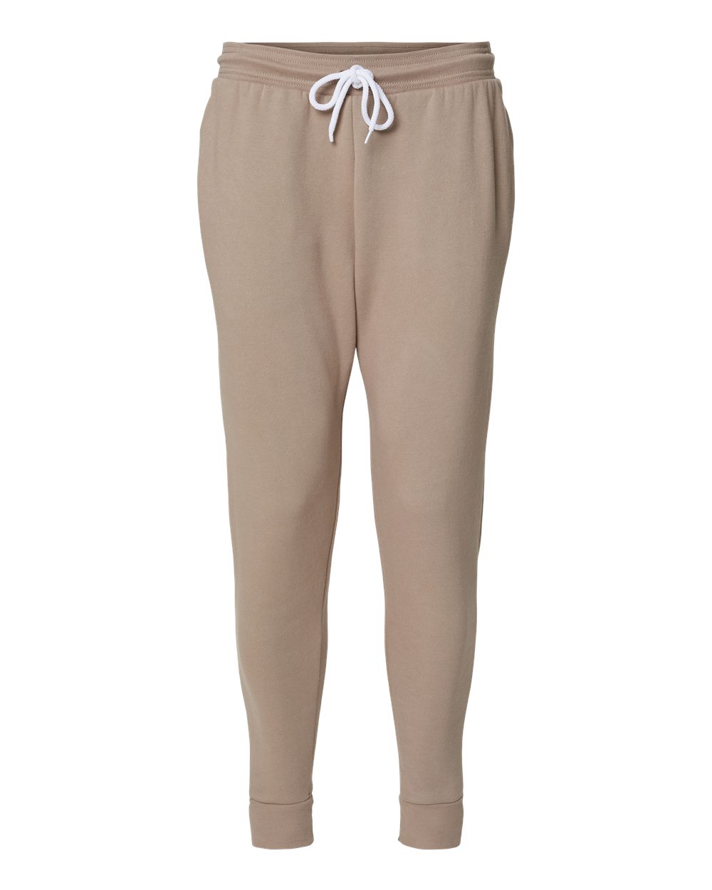 Front View of Tan Sponge Fleece Jogger Sweatpants - 3727