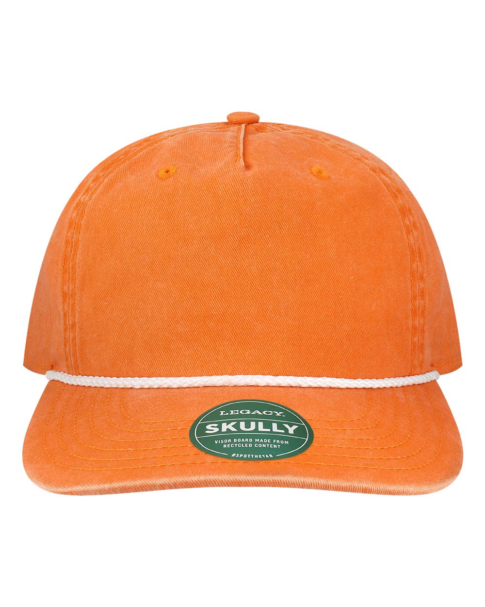Front View of Tangerine Orange Skully Cap - SKULLY