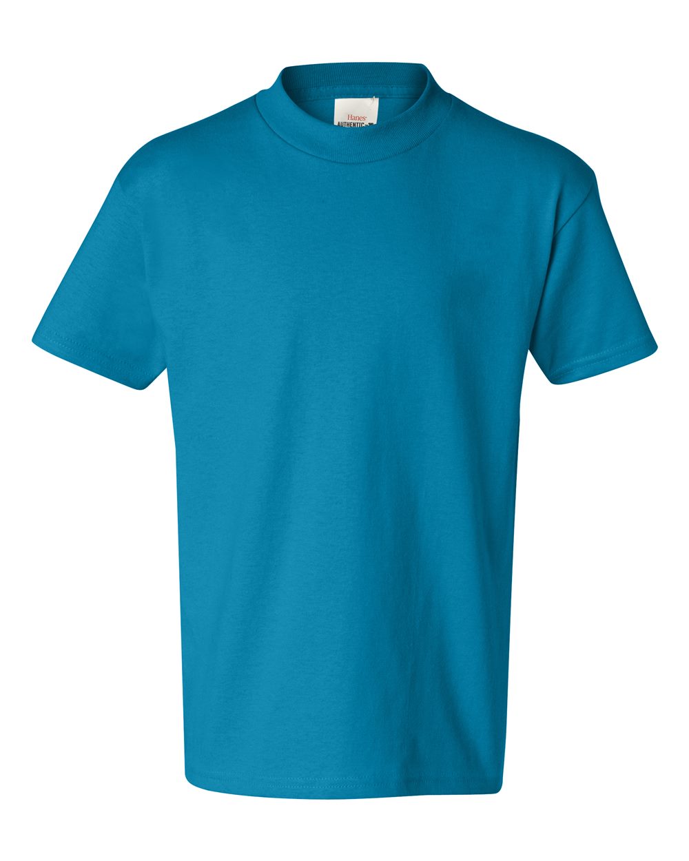 Front View of Teal Authentic Youth T-Shirt - 5450