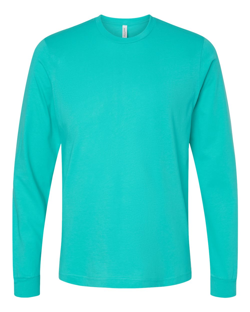 Front View of Teal Jersey Long Sleeve Tee - 3501