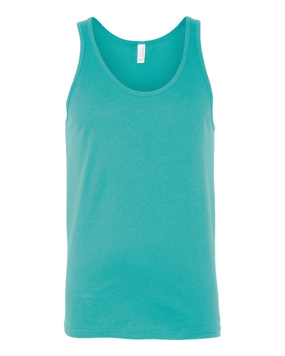 Front View of Teal Jersey Tank - 3480